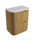 Palis White solid-surface stone top for the Aulic Varcelli 750mm floor standing vanity