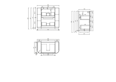 Aulic Varcelli 900mm floor standing vanity dimensions diagram