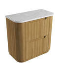 Palis White solid-surface stone top for the Aulic Varcelli 900mm floor standing vanity
