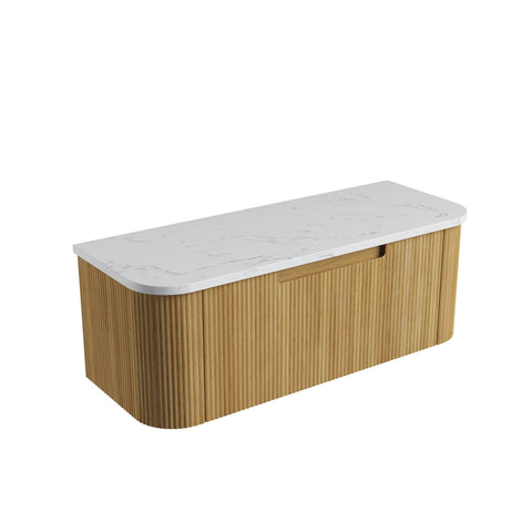 Cato solid-surface stone top for the Aulic Varcelli Mono 1200mm wall hung vanity