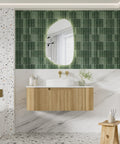 Aulic Varcelli Mono 1200mm wall hung vanity styled in a bathroom