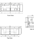 Aulic Varcelli Mono 1500mm wall hung vanity dimensions diagram