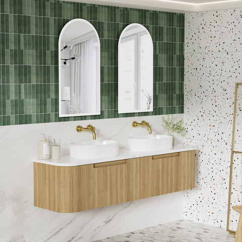 Aulic Varcelli Mono 1500mm wall hung vanity shown in a finished bathroom