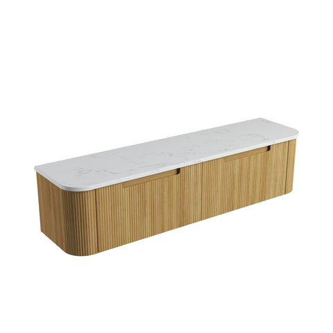 Cato solid-surface stone top for the Aulic Varcelli Mono 1800mm wall hung vanity