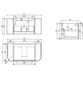 Aulic Varcelli Mono 900mm wall hung vanity dimensions diagram