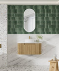 Aulic Varcelli Mono 900mm wall hung vanity styled in a bathroom