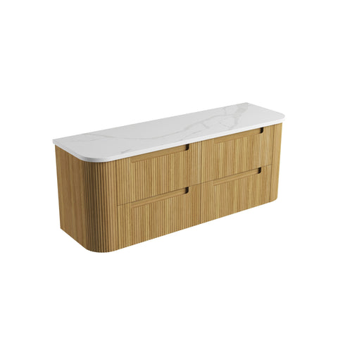 Palis White solid-surface stone top for the Aulic Varcelli Tier 1500mm wall hung vanity