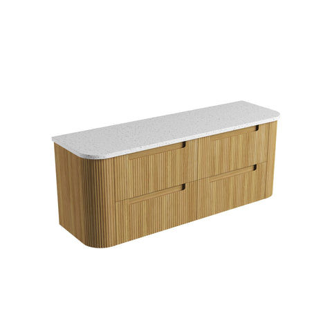 Snow solid-surface stone top for the Aulic Varcelli Tier 1500mm wall hung vanity