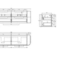 Aulic Varcelli Tier 1800mm wall hung vanity dimensions diagram