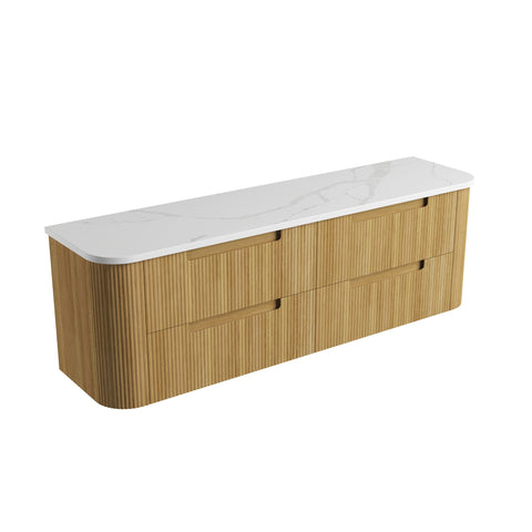 Palis White solid-surface stone top for the Aulic Varcelli Tier 1800mm wall hung vanity