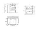 Aulic Varcelli Tier 750mm wall hung vanity dimensions diagram