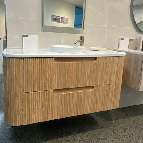 Aulic Varcelli Tier 900mm wall hung vanity shown in a finished bathroom
