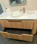 Aulic Varcelli Tier 900mm wall hung vanity in a bathroom setting