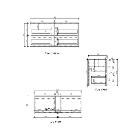 Aulic Venetta 1200mm wall hung vanity in a bathroom setting