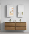 Aulic Venetta 1500mm wall hung vanity styled in a bathroom