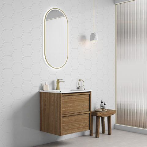 Aulic Venetta 600mm wall hung vanity shown in a finished bathroom
