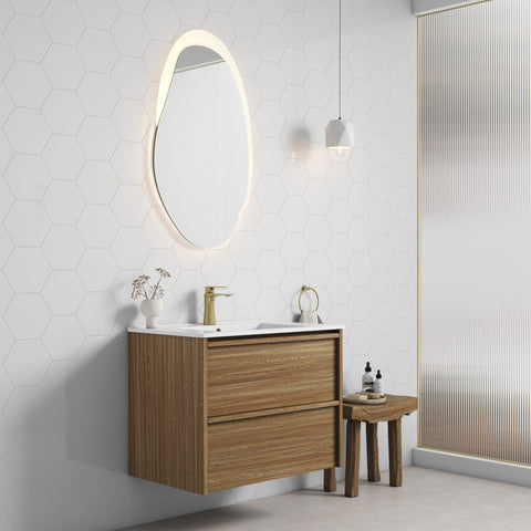 Aulic Venetta 750mm wall hung vanity shown in a finished bathroom