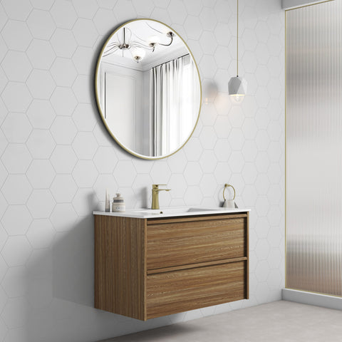 Aulic Venetta 900mm wall hung vanity shown in a finished bathroom