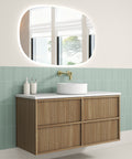 Aulic Venetta Fluted 1200mm wall hung vanity shown in a finished bathroom