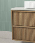 Aulic Venetta Fluted 1800mm wall hung vanity in a bathroom setting