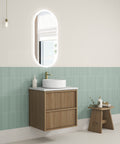 Aulic Venetta Fluted 600mm wall hung vanity shown in a finished bathroom