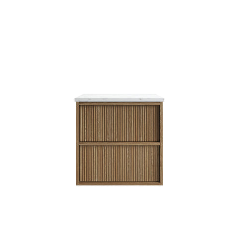 Aulic Venetta Fluted 600mm wall hung vanity with vanity top