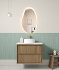 Aulic Venetta Fluted 750mm wall hung vanity styled in a bathroom