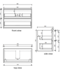 Aulic Venetta Fluted 900mm wall hung vanity dimensions diagram
