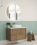 Aulic Venetta Fluted 900mm wall hung vanity shown in a finished bathroom