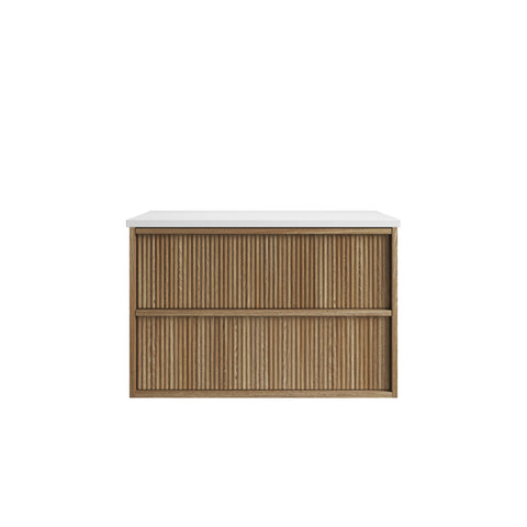 Aulic Venetta Fluted 900mm wall hung vanity with vanity top
