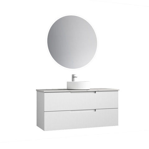 Aulic Verona Mark II 1200mm wall hung vanity shown in a finished bathroom