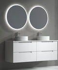 Aulic Verona Mark II 1500mm wall hung vanity with top, matte white finger-pull drawers
