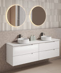 Close-up styling shot of the Aulic Verona Mark II 1800mm wall hung vanity