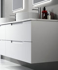 Aulic Verona Mark II 1800mm wall hung vanity styled in a bathroom