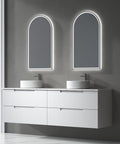 Side view of the Aulic Verona Mark II 1800mm wall hung vanity showing drawer depth