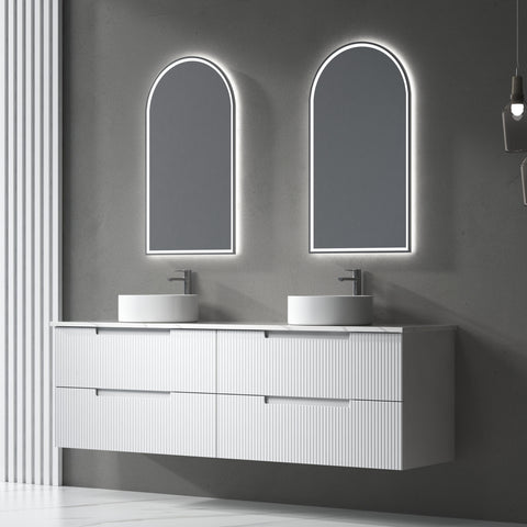 Side view of the Aulic Verona Mark II 1800mm wall hung vanity showing drawer depth