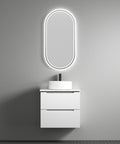 Front view of the Aulic Verona Mark II 600mm wall hung vanity