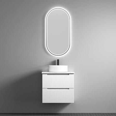 Front view of the Aulic Verona Mark II 600mm wall hung vanity