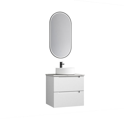 Aulic Verona Mark II 600mm wall hung vanity shown in a finished bathroom