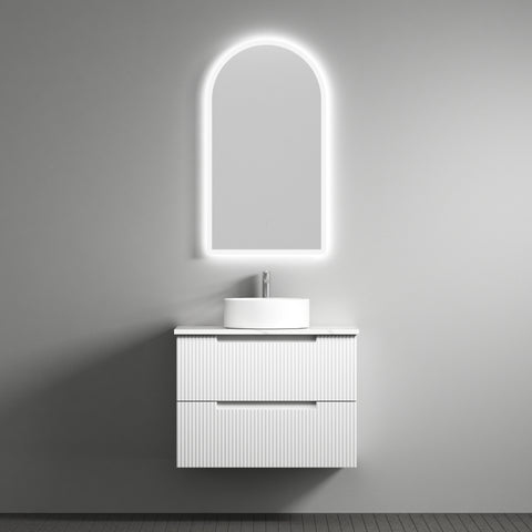 Front view of the Aulic Verona Mark II 750mm wall hung vanity