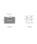 Aulic Verona Mark II 900mm vanity dimensions diagram, 900 x 460 x 540mm