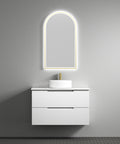 Front view of the Aulic Verona Mark II 900mm wall hung vanity cabinet