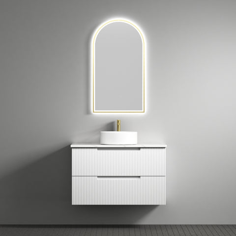 Front view of the Aulic Verona Mark II 900mm wall hung vanity cabinet
