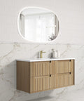 Aulic Voulari 1200mm wall hung vanity shown in a finished bathroom
