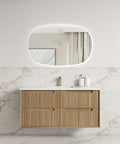 Aulic Voulari 1200mm wall hung vanity styled in a bathroom