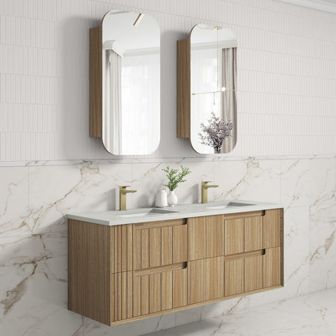 Aulic Voulari 1500mm wall hung vanity shown in a finished bathroom