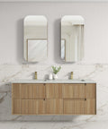 Aulic Voulari 1500mm wall hung vanity styled in a bathroom