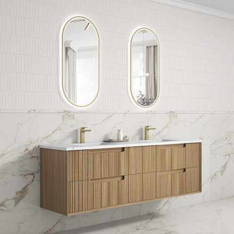 Aulic Voulari 1800mm wall hung vanity shown in a finished bathroom