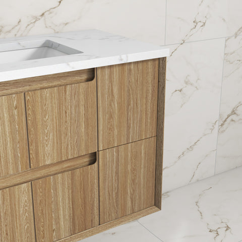 Aulic Voulari 1800mm wall hung vanity in a bathroom setting