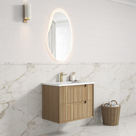Aulic Voulari 750mm wall hung vanity shown in a finished bathroom